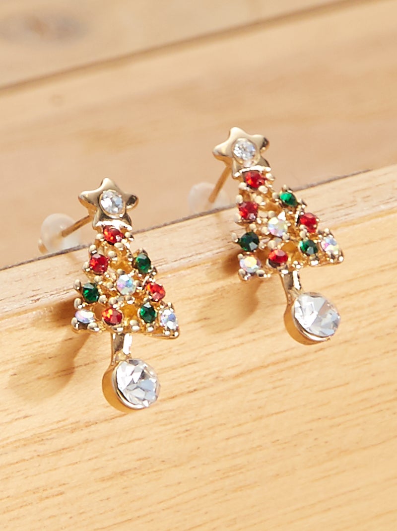 Brincos com ouropel em forma de 'pinheiro' BEGE - Kiabi