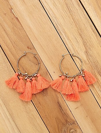 Brincos com pompons - Kiabi