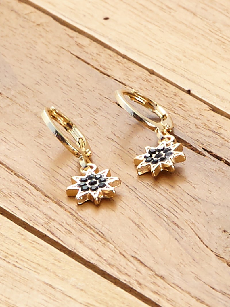 Brincos de aro e berloque estrela Dourado - Kiabi