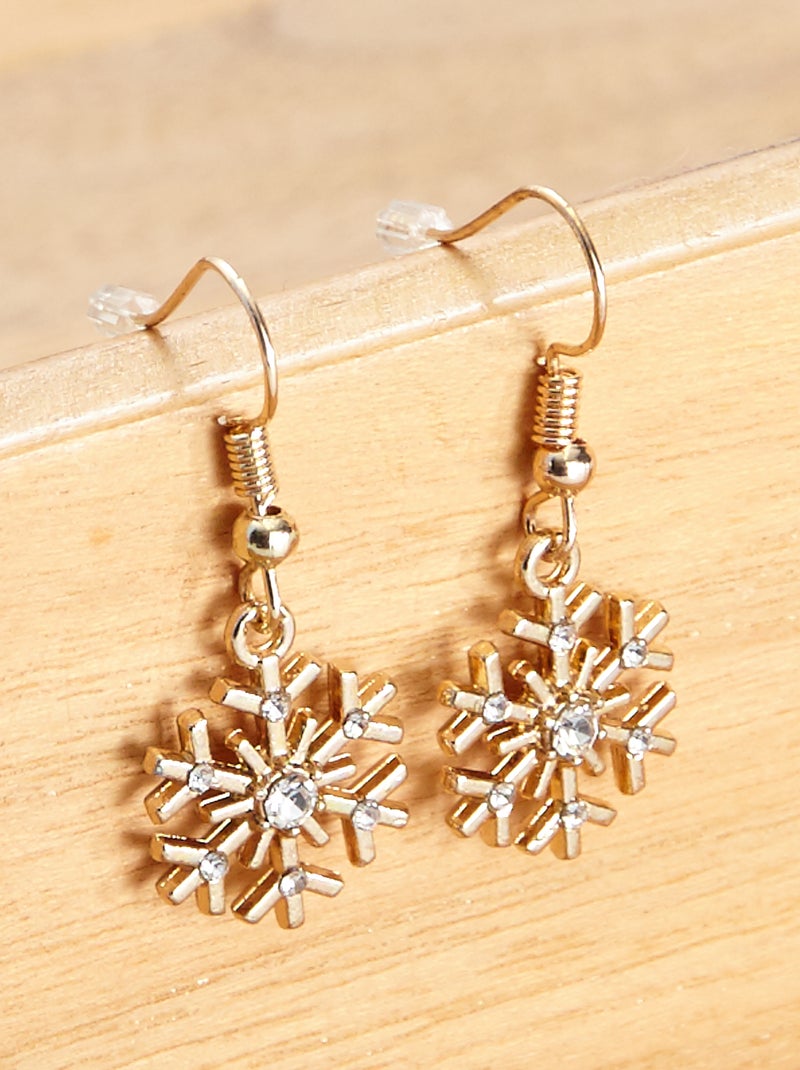 Brincos 'Flocos de neve' Dourado - Kiabi