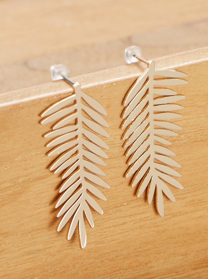 Brincos 'folhas' BEGE - Kiabi
