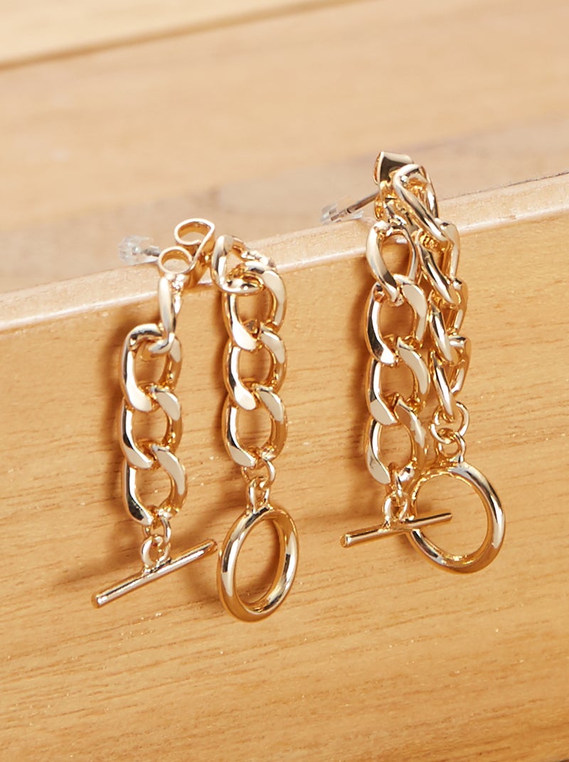 Brincos pendentes com correntes BEGE - Kiabi