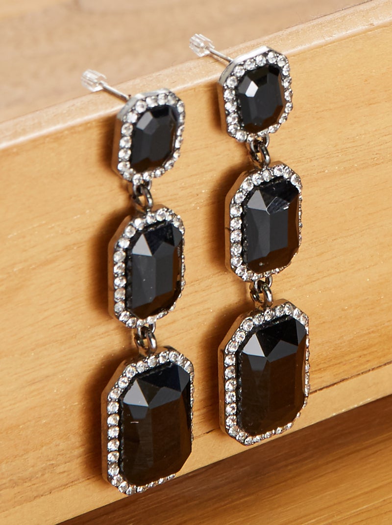Brincos pendentes com ouropel Preto - Kiabi