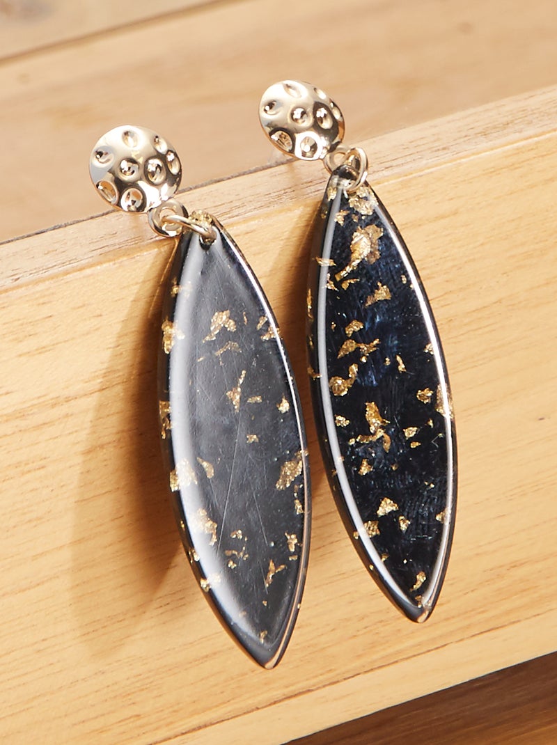 Brincos pendentes de forma 'oval' PRETO - Kiabi