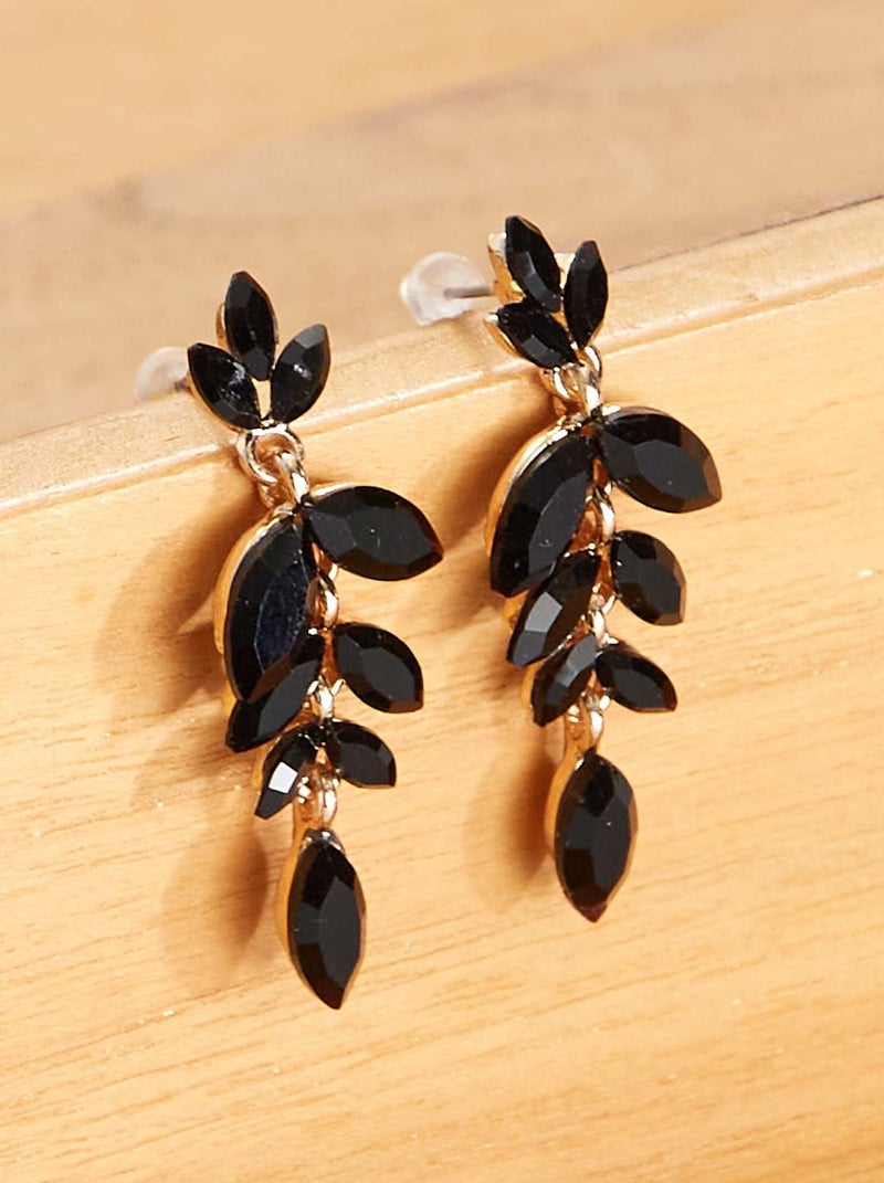 Brincos pendentes em forma de 'folhas' PRETO - Kiabi