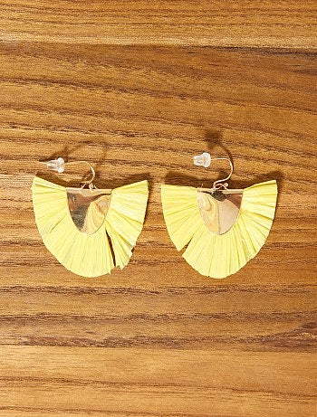 Mulher tamanhos grandes - Brincos pendentes em ráfia - Kiabi