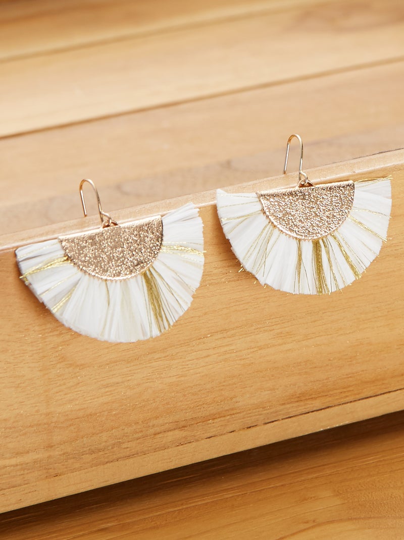 Brincos pendentes 'leques' Branco - Kiabi