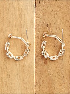 Brincos tipo crioulas com ouropel - Kiabi