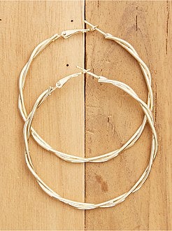 Brincos tipo crioulas torcidos - Kiabi