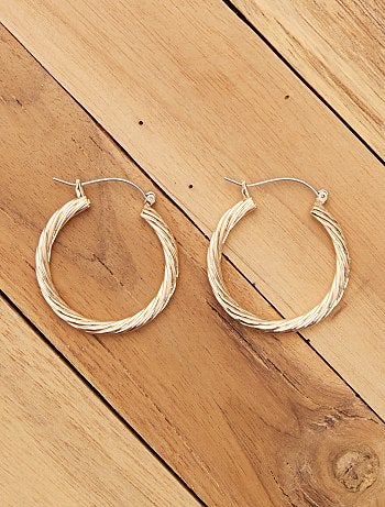 Brincos tipo crioulas torcidos dourados - Kiabi