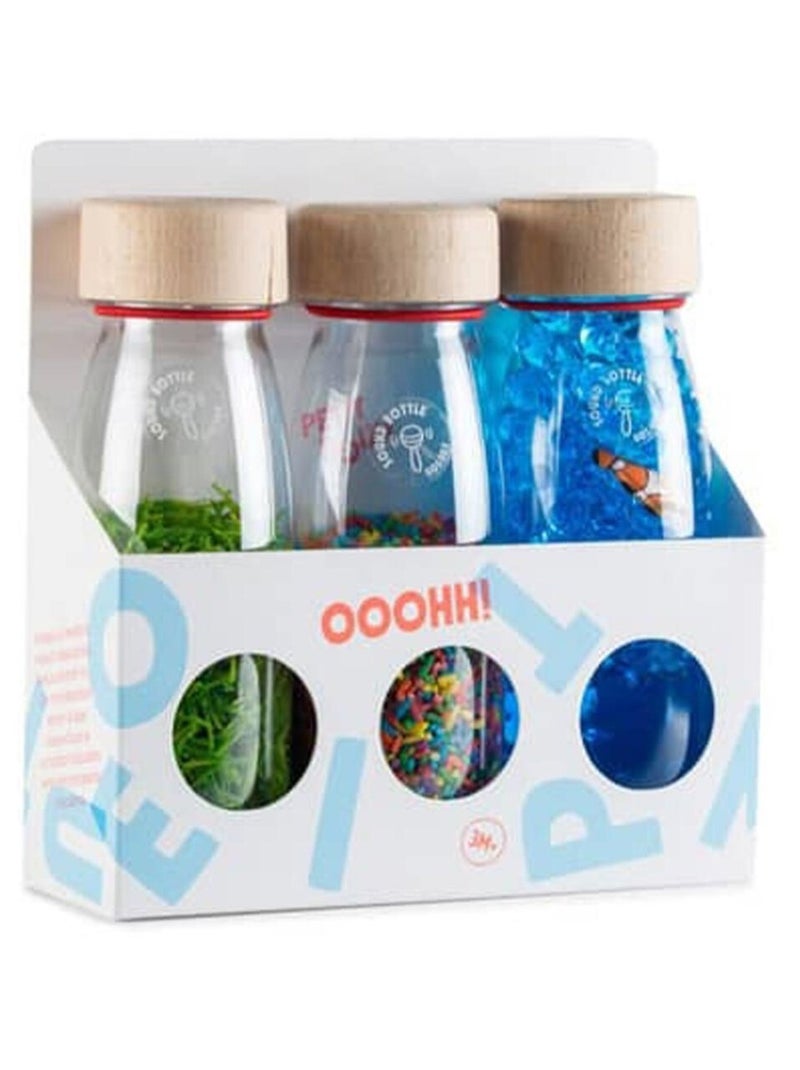 Brinquedo bebé: conjunto de 3 garrafas sensoriais | petit boum Verde - Kiabi