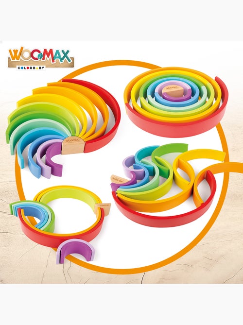 Brinquedo de construção de madeira WOOMAX XL Rainbow - Kiabi Brinquedo de construção de madeira WOOMAX XL Rainbow - Kiabi
