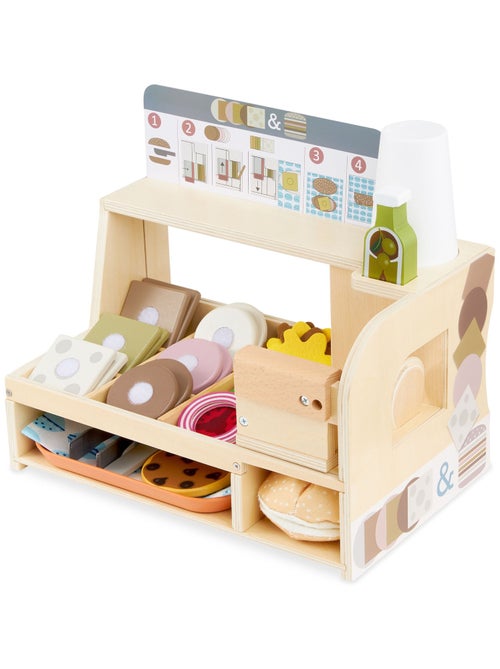 Brinquedo de madeira para fazer sanduíches – restaurante infantil com acessórios - Kiabi