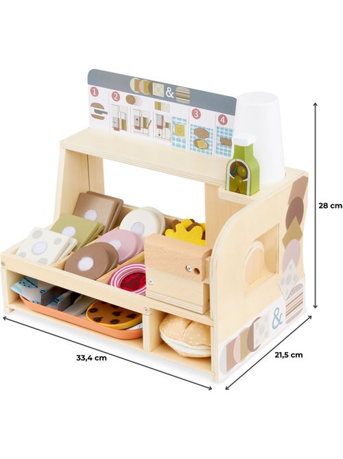 Brinquedo de madeira para fazer sanduíches – restaurante infantil com acessórios - Kiabi