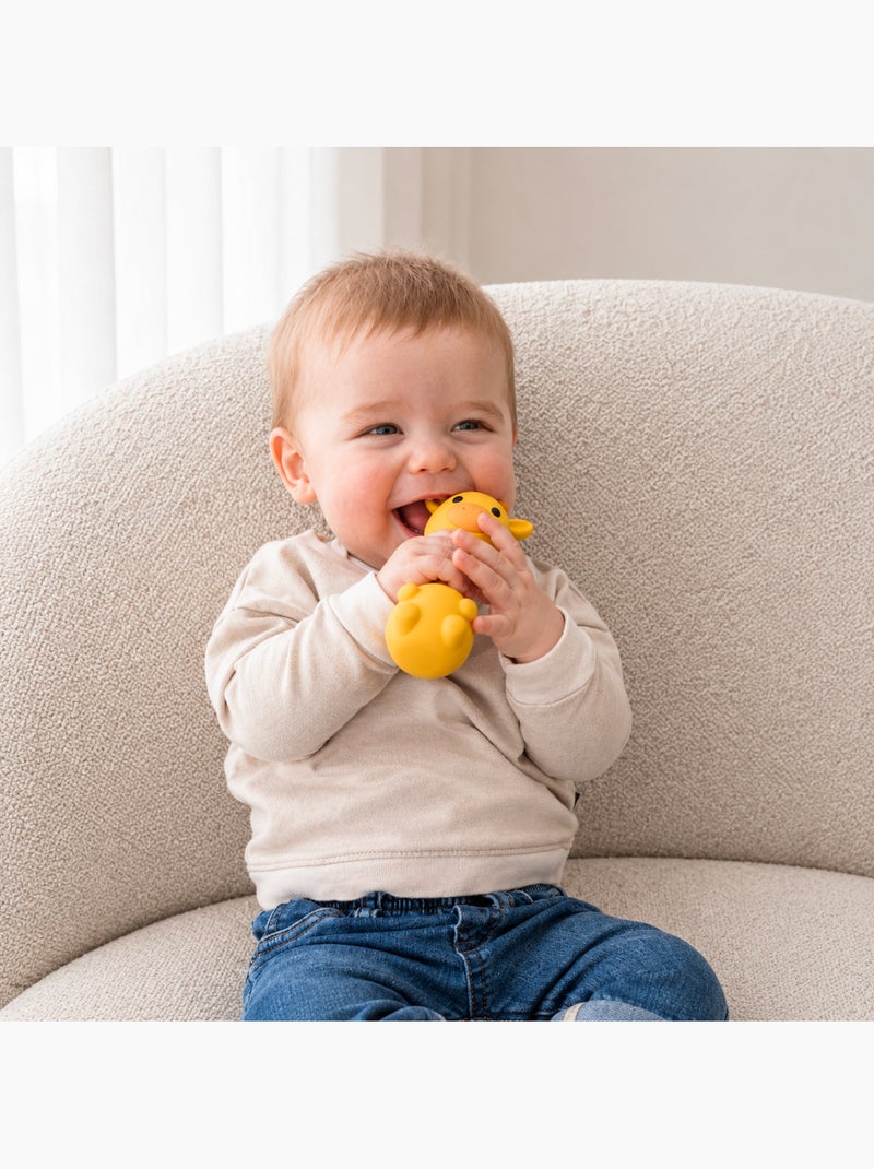 Brinquedo para bebé, chocalho sensorial de silicone | bo jungle Amarelo - Kiabi