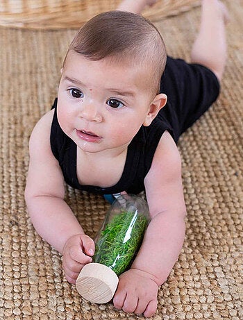 Brinquedo sensorial garrafa com som bebê | petit boum