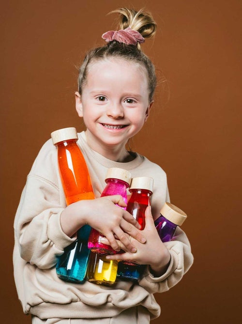 Brinquedo sensorial para bebê garrafa flutuante | petit boum - Kiabi
