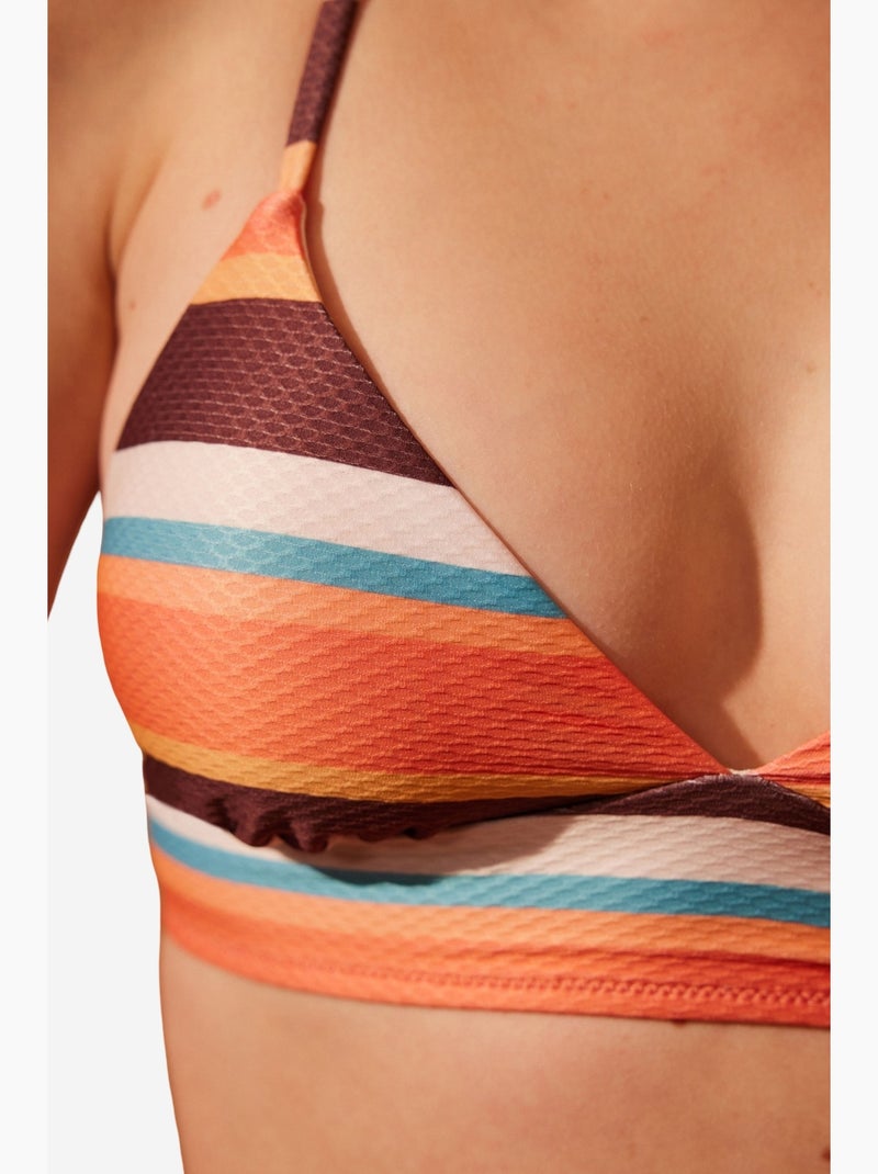 Brisa bralette de biquíni às riscas penti Branco Laranja - Kiabi