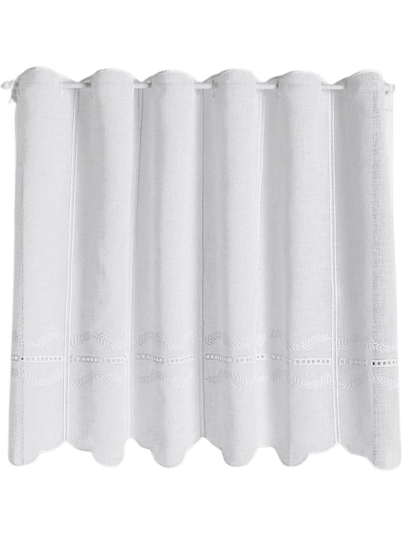 Brise bise bordado com aberturas em forma de escada Branco - Kiabi