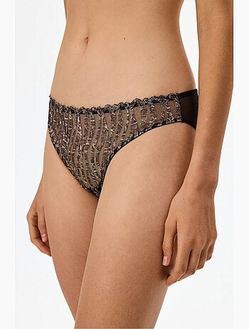 Broiderie cueca slip com padrão de serpente penti