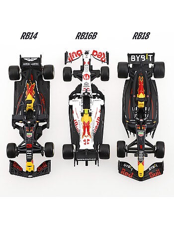 Burago conjunto de 7 carros de coleção f1 red bull 1:43 com exposição