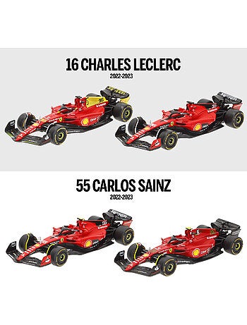 Buragoconjunto 4 carros 1:43 f1 ferrari f1-75 e sf-23 sainz e leclerc