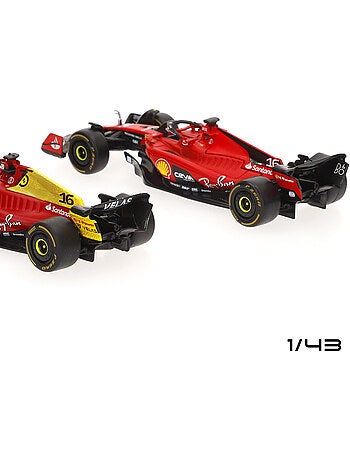 Buragoconjunto 4 carros 1:43 f1 ferrari f1-75 e sf-23 sainz e leclerc