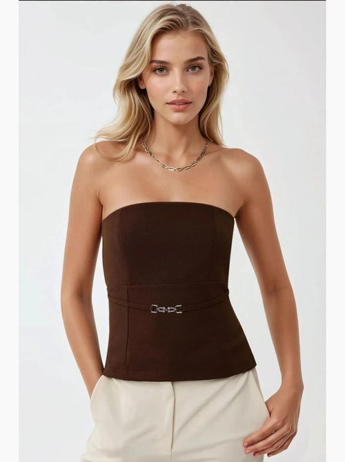 Bustier ajustado com cinto hiccup - Kiabi Bustier ajustado com cinto hiccup - Kiabi