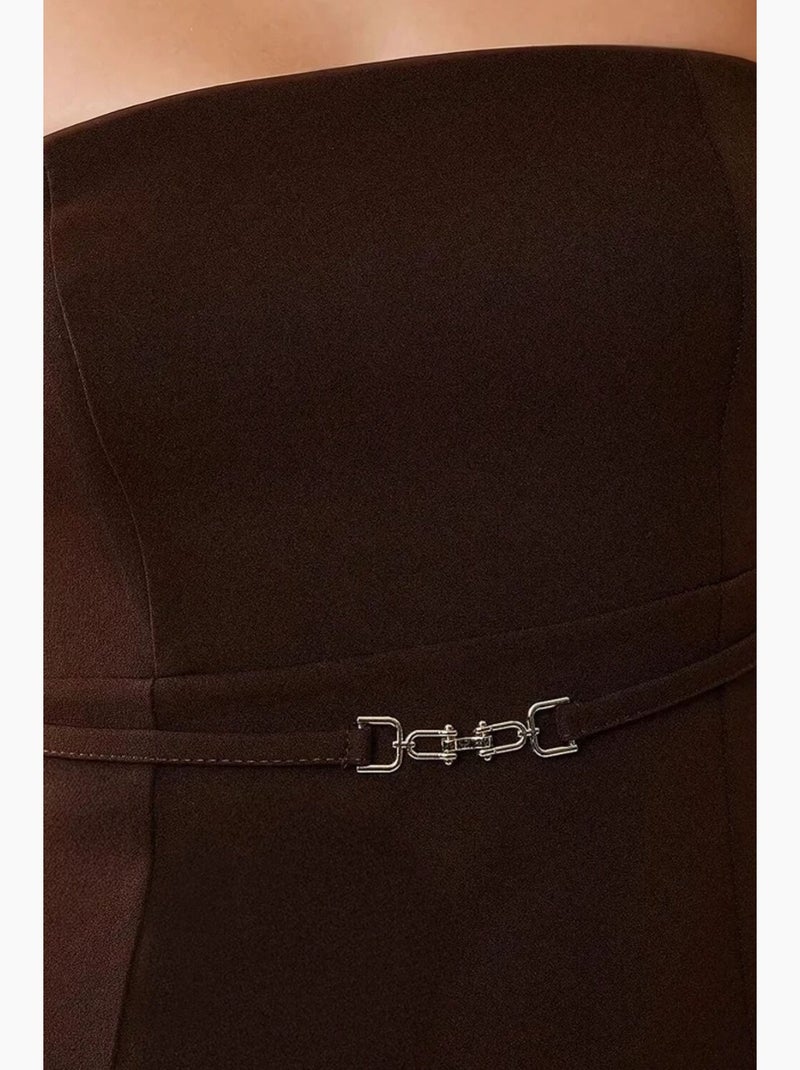 Bustier ajustado com cinto hiccup Castanho - Kiabi