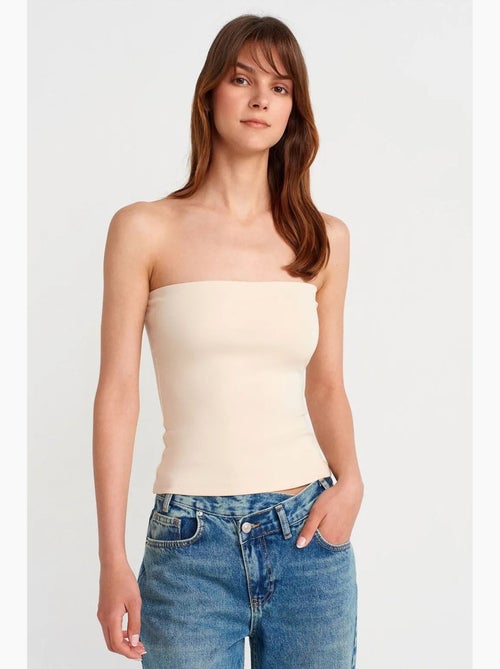 Bustier ajustado em malha dilvin - Kiabi