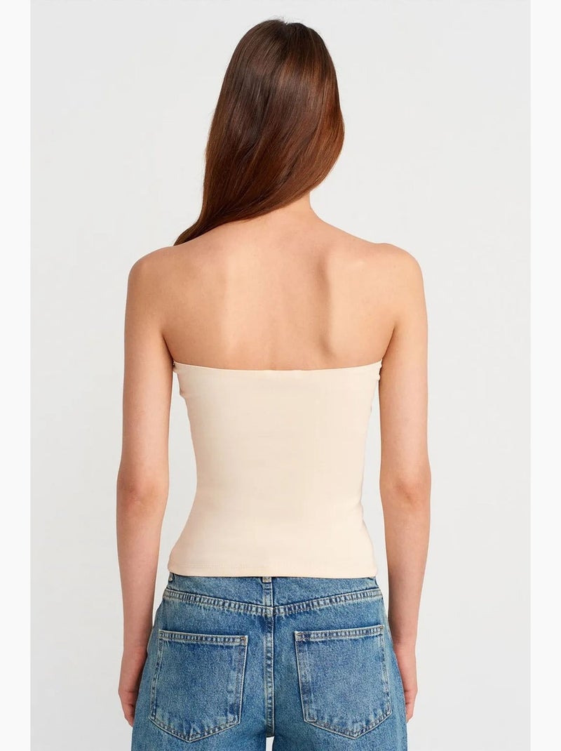 Bustier ajustado em malha dilvin Ecru - Kiabi