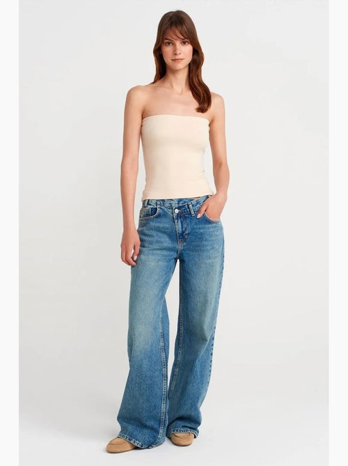Bustier ajustado em malha dilvin - Kiabi