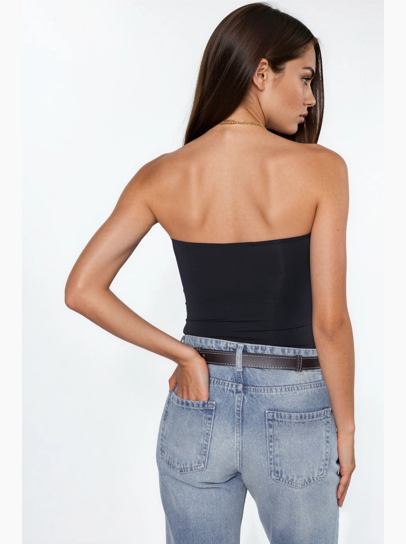 Bustier curto busem Preto - Kiabi