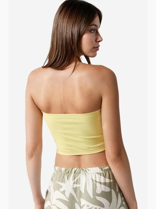 Bustier curto canelado ajustado hiccup - Kiabi Bustier curto canelado ajustado hiccup - Kiabi