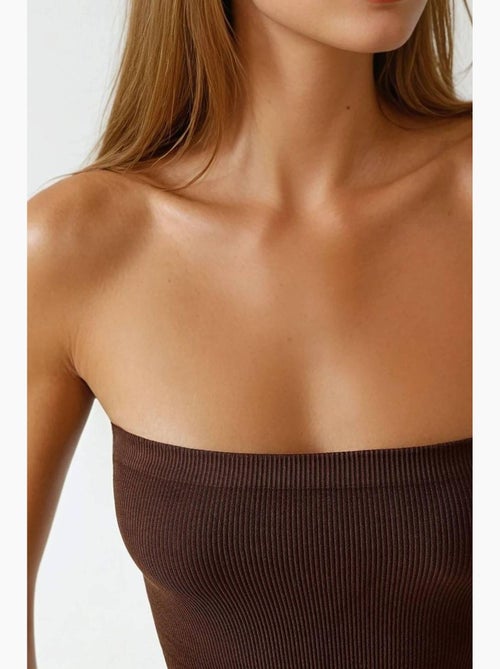 Bustier curto canelado ajustado hiccup - Kiabi
