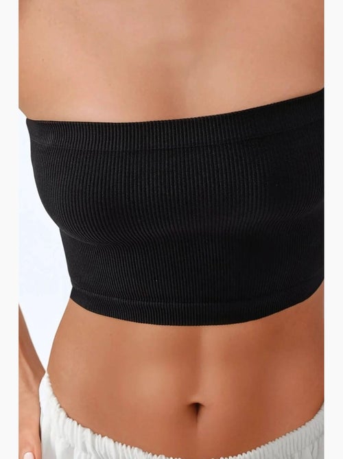 Bustier curto canelado ajustado hiccup - Kiabi