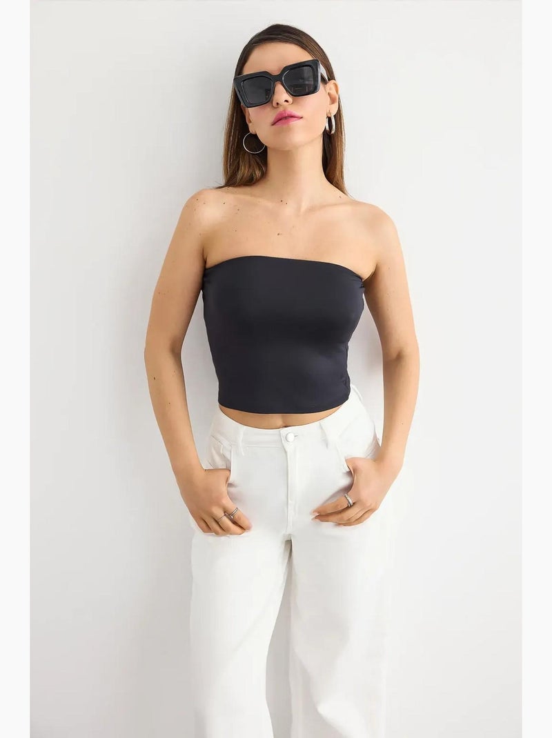 Bustier curto hiccup Preto - Kiabi