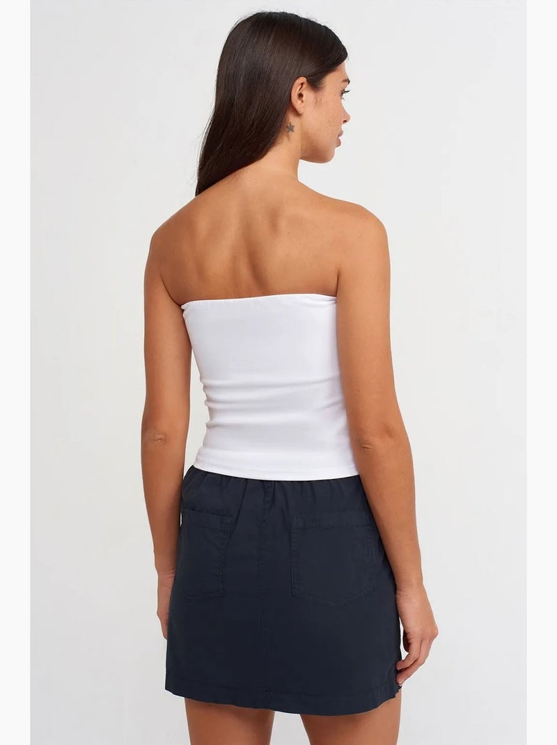 Bustier curto justo com strass dilvin Branco - Kiabi