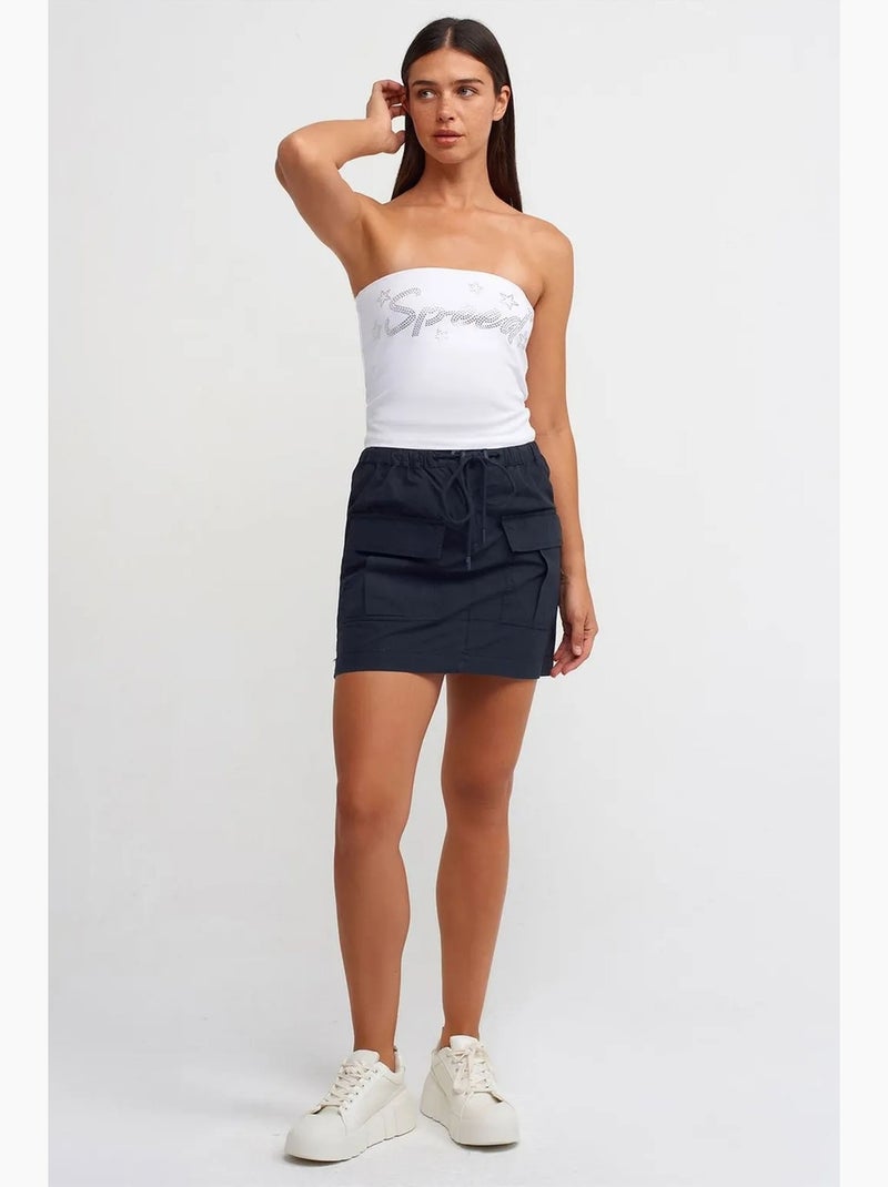 Bustier curto justo com strass dilvin Branco - Kiabi