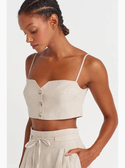Bustier curto linho misto dilvin - Kiabi