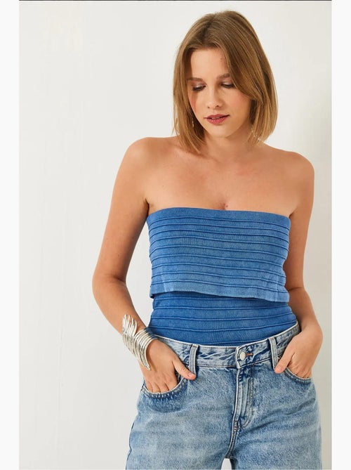 Bustier curto texturizado canelado lucci - Kiabi