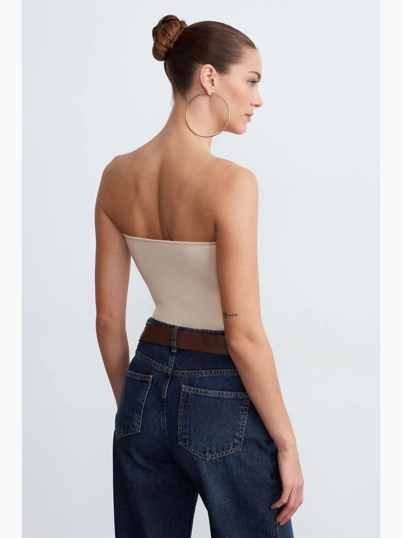 Bustier justo dilvin Bege claro - Kiabi