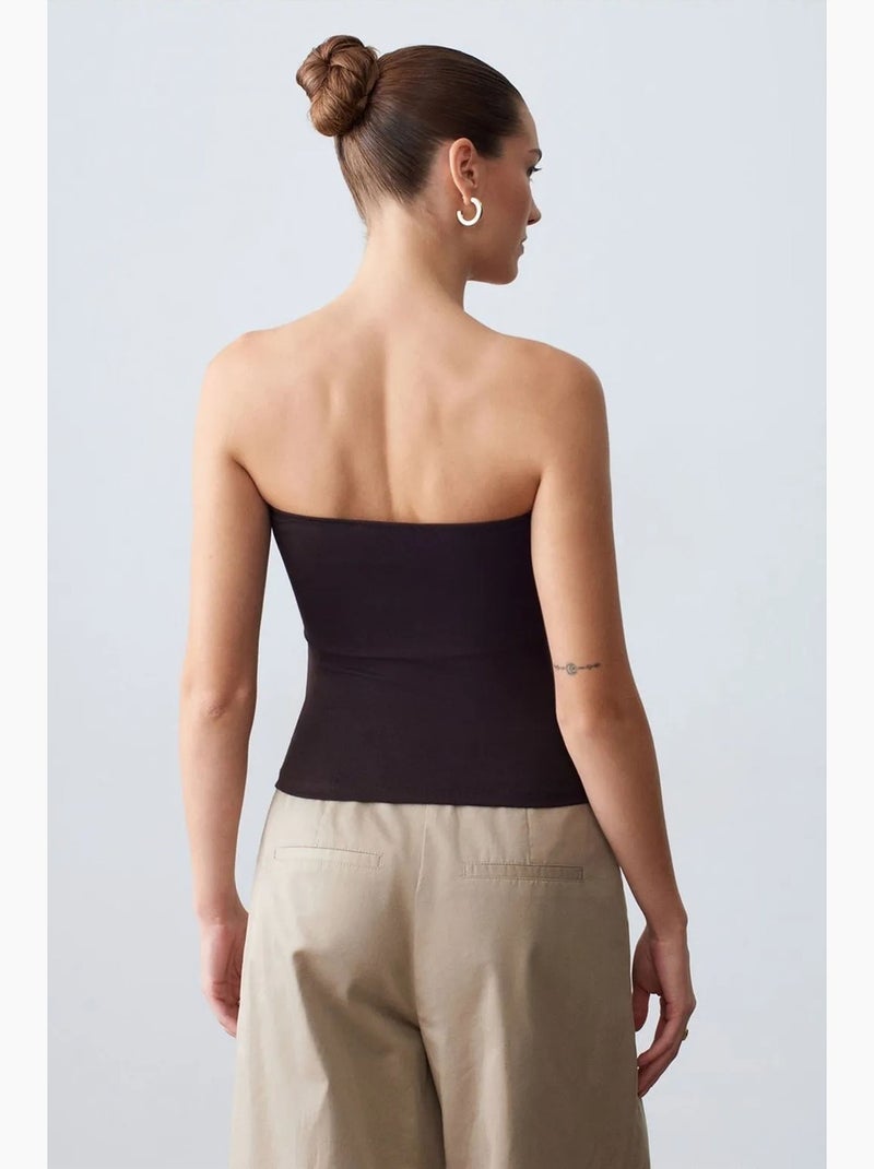 Bustier justo dilvin Castanho-escuro - Kiabi