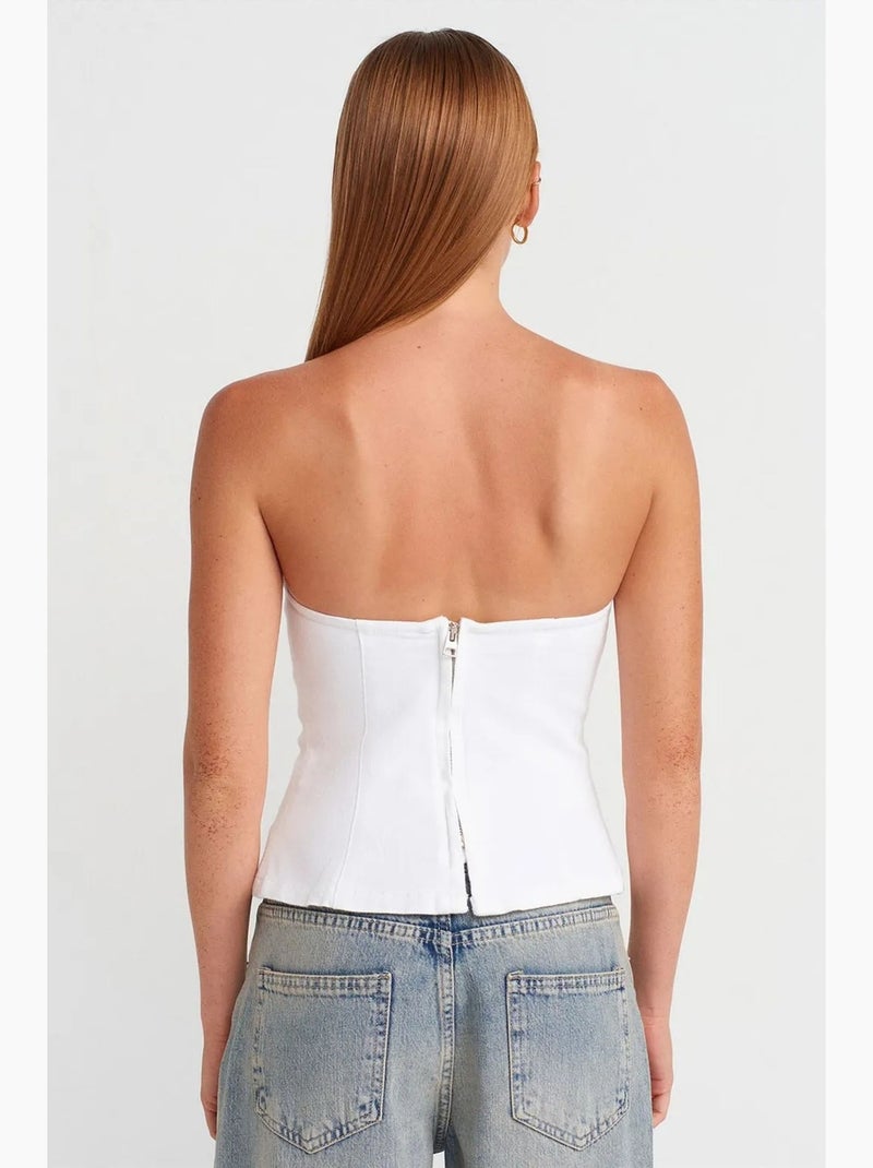 Bustier peplum ajustado dilvin Branco - Kiabi