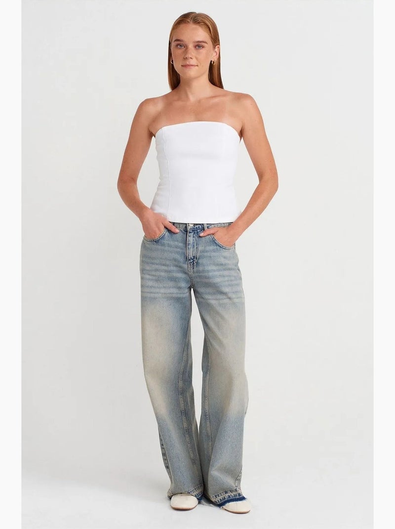 Bustier peplum ajustado dilvin Branco - Kiabi