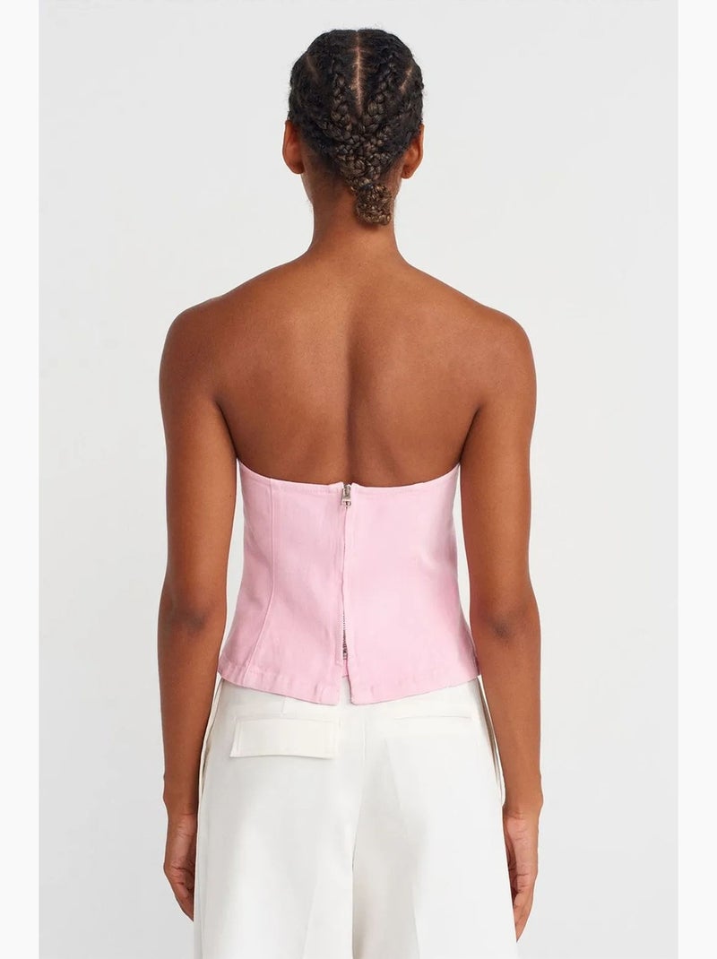 Bustier peplum ajustado dilvin Rosa-claro - Kiabi