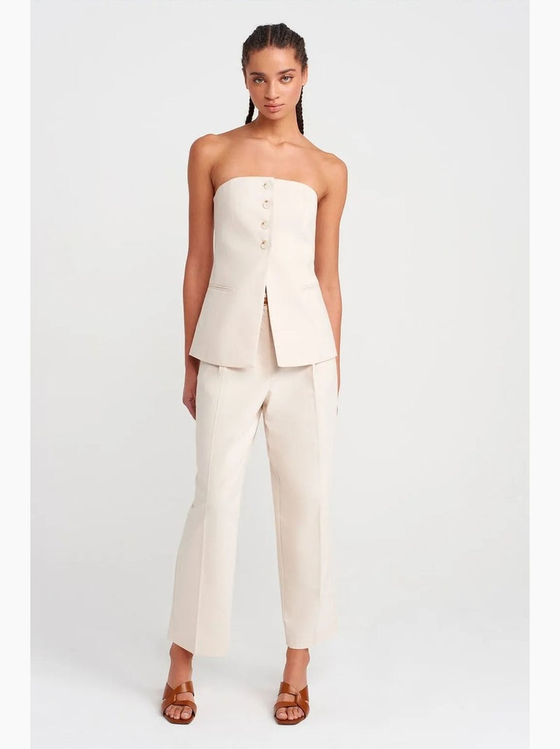 Bustier tecido dilvin Creme - Kiabi