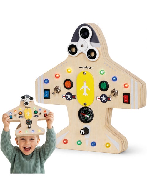 Busy board de madeira avião com 10 led crianças mamabrum - Kiabi Busy board de madeira avião com 10 led crianças mamabrum - Kiabi