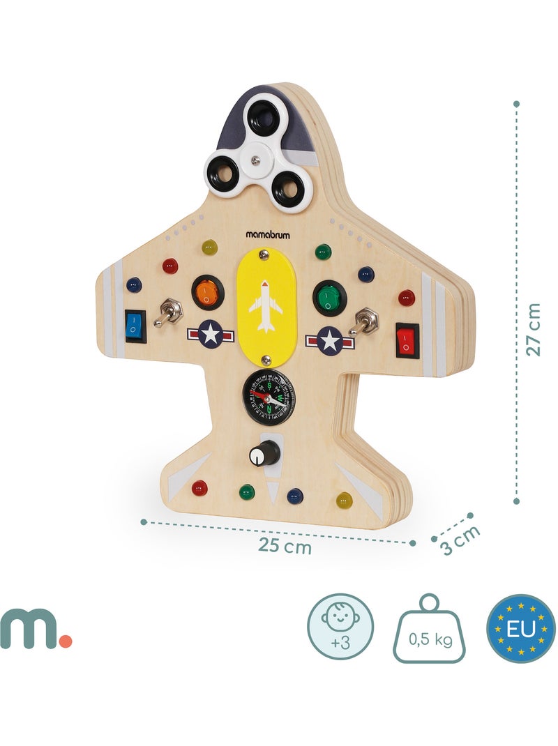 Busy board de madeira avião com 10 led crianças mamabrum N/D - Kiabi
