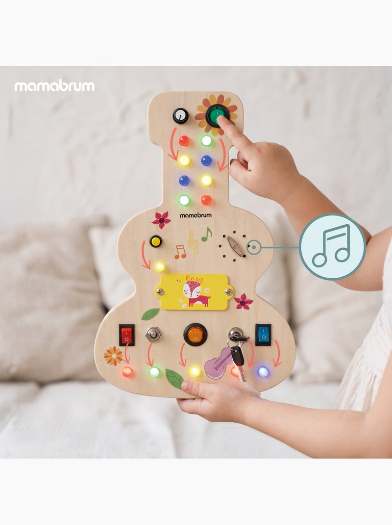 Busy board de madeira guitarra com led música crianças mamabrum N/D - Kiabi